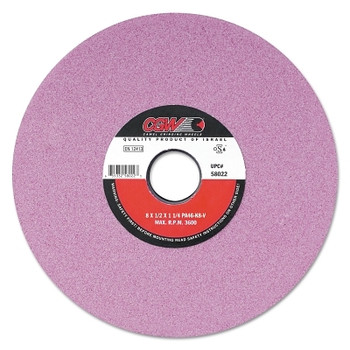 CGW Abrasives Pink Surface Grinding Wheels, R/1-7 1/2 x 1/2,, 12 X 1 1/2, 5" Arbor, 46, H (1 EA / EA)