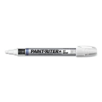 Markal Paint-Riter+ Wet Surface Marker, 1/8 in Tip, Medium, White (12 EA / BX)