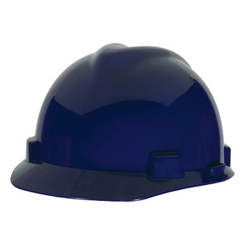 MSA V-Gard Slotted Caps, 4 Point Ratchet, Cap, Dark Blue (1 EA / EA)