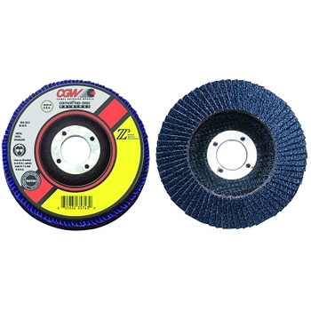 CGW Abrasives Premium Z3 XL T27 Flap Disc, 6", 60 Grit, 7/8 Arbor, 10,200 rpm (10 EA / BOX)