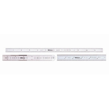Mitutoyo Series 182 Steel Rulers, 12 in, 5R, Stainless Steel, Flexible (1 EA / EA)