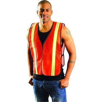 OccuNomix Non-ANSI Economy Mesh Vests with Silver Reflective Tape, X-Large, Hi-Viz Orange (1 EA / EA)