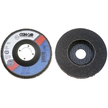 CGW Abrasives Flap Discs, Silicon Carbide, Regular, 4 1/2", 40 Grit, 5/8-11 Arbor, 13,300 rpm (10 EA / BX)