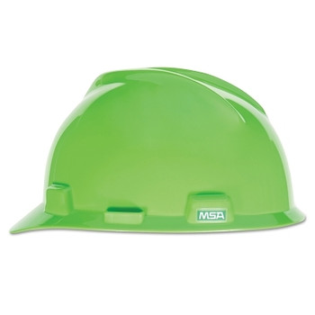 MSA V-Gard Protective Cap, Fas-Trac Ratchet, Slotted, Bright Lime Green (1 EA / EA)