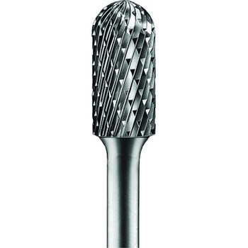 Pferd Carbide Cylindrical/Radius Bur Bit, 3/8"Dia.x3/4"L Cut, 1/4" Shank, Alt. Diamond (1 EA / EA)