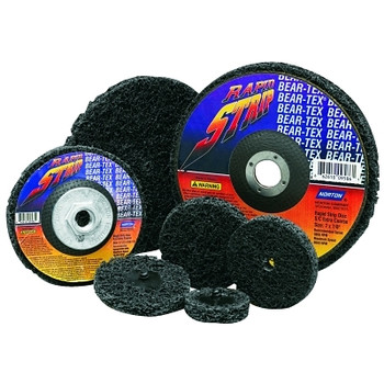 Norton Bear-Tex Rapid Strip Discs, Silicon Carbide, 4in Dia, 1/4 in Arbor, Extra Coarse (25 EA / PKG)