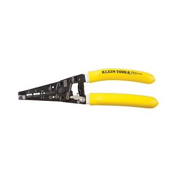 Klein Tools Klein-Kurve Dual NM Cable Stripper/Cutter, 8 in L, 12/2-14/2 NM-B, 12 to 14 AWG Solid, 14 to 16 AWG Stranded, Yellow Handle (1 EA / EA)