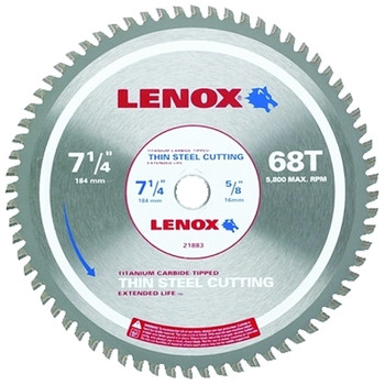 Lenox Metal Cutting Circular Saw Blades, 7 1/4 in, 68 Teeth (25 EA / BOX)