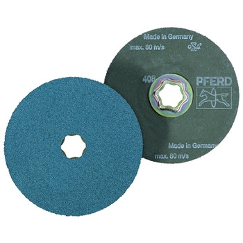 Pferd COMBICLICK Fiber Discs, Zirconia Alumina, 4 1/2 in Dia., 80 Grit (25 EA / BX)