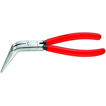 Knipex Mechanics' Pliers, 70Ã‚Â° Bent, Flat Pointed, Vanadium Steel, 8 in (6 EA / CTN)