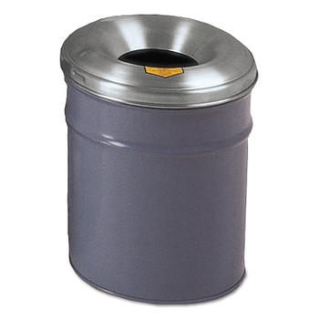 Justrite Cease-Fire Contoured Waste Receptacle, 4-1/2 gal, Aluminum Head, Gray (1 EA / EA)