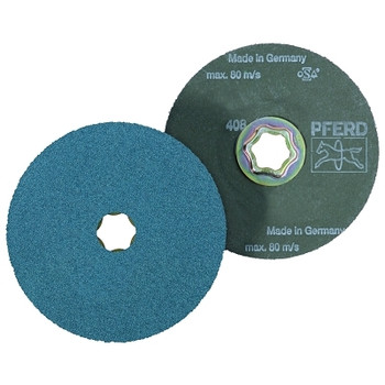 Pferd COMBICLICK Fiber Discs, Zirconia Alumina, 4 1/2 in Dia., 120 Grit (25 EA / BX)