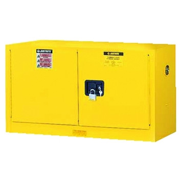 Justrite Yellow Piggyback Safety Cabinets, Manual-Closing Cabinet, 17 Gallon (1 EA / EA)