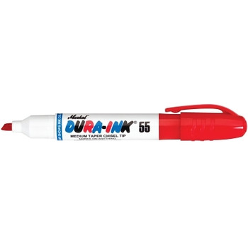 Markal Dura-Ink 55 Marker, Red, 1/16 in to 3/16 in, Chisel (48 EA / CA)