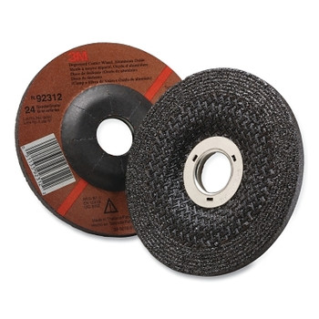 3M Abrasive Depressed Center Wheel, 4 1/2 in Dia, 1/4 in Thick, 7/8 in Arbor, 24 Grit (40 EA / CA)