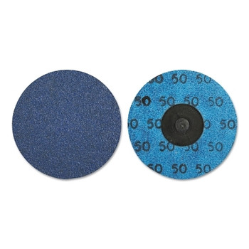 Norton Blue Fire Quick-Change Cloth Discs, Zirconia Alumina, 3 in Dia, 50 Grit (25 EA / BOX)