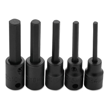 Proto 5 Piece Metric Hex Bit Impact Socket Sets, 3/8 in (1 SET / SET)