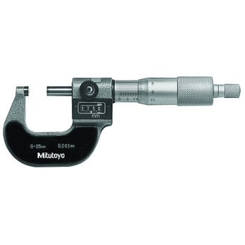 Mitutoyo Series 193 Digit OD Micrometers, 0 mm-25 mm, 0.001 mm, Ratchet Stop (1 EA / EA)