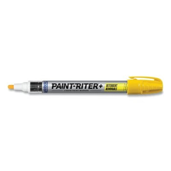 Markal Paint-Riter+ Detergent Removable Marker, 1/8 in Tip, Medium, Yellow (1 EA / EA)