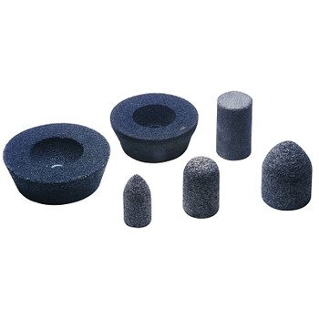 CGW Abrasives Resin Cones and Plugs, Type 16, 1 1/2 in Dia, 2 1/2 in Thick, 5/8 Arbor, 24 Grit (10 EA / BX)