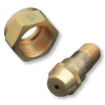 Western Enterprises Regulator Inlet Nipples, Acetylene (B), 1/4 in (NPT), 1 3/4 in L, Brass, CGA-520 (1 EA / EA)