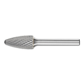 Pferd Carbide Bur Bit, 1/2 in diameter x 1 in Cut Length, 1/4 in Shank, Alternate Diamond (1 EA / EA)