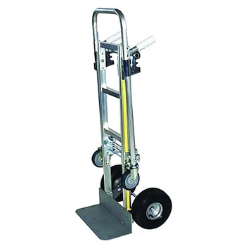 Milwaukee Hand Trucks 2-Position Convertible Hand Truck, 800 lb Load Cap, 8 in x 18 in Beveled Toe Plate, Twin Pin Handle, Pneumatic Wheels (1 EA / EA)