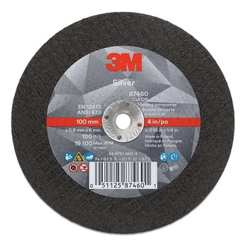 3M Abrasive Silver Cut-Off Wheel, T1, 4-in x .035-in x 1/4-in (50 DC / CA) 3M Abrasive Silver Cut-Off Wheel, T1, 4-in x .035-in x 1/4-in (50 DC / CA)