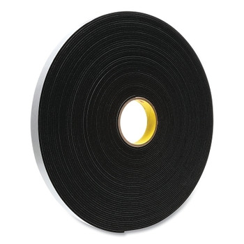 3M Abrasive Vinyl Foam Tape 4508, 1 in x 36 yds, 3.2 mm Thick, Black (1 RL / RL)