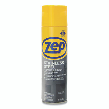 Zep Professional Stainless Steel Cleaner, 14 oz, Aerosol Can, Citrus (12 EA / CA)