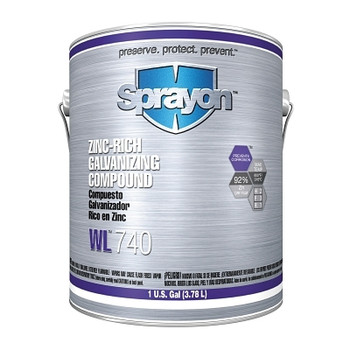 Sprayon Zinc-Rich Cold Galvanizing Compounds, 1 gal Can (2 GA / CA)