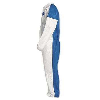 DuPont Tyvek 400D Coveralls with Elastic Wrists and Ankles, Blue/White, Medium (1 CA / CA)