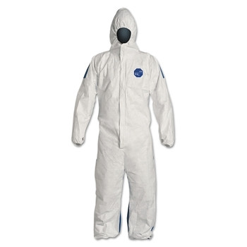 DuPont Tyvek 400D Coveralls with Attached Hood, Blue/White, 2X-Large (1 CA / CA)