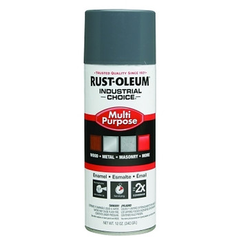Rust-Oleum Industrial Choice 1600 System Enamel Aerosols, 12 oz, Universal Gray, High-Gloss (6 CAN / CS)