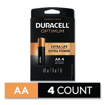 Duracell Optimum Alkaline Battery, AA, 4/PK (96 EA / CA)