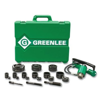 Greenlee 11-Ton Manual-Hydraulic Knockout Kit, Includes Ram/Hand Pump/Standard Round 1/2 in to 3 in and 4 in (1 EA / EA)