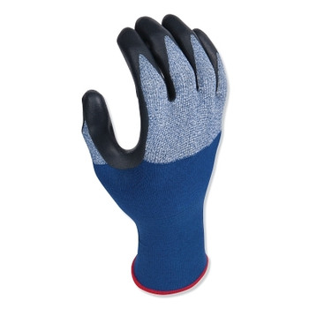 SHOWA Coated Gloves, 10 in L, Size L, Black/Blue (144 PR / CA)