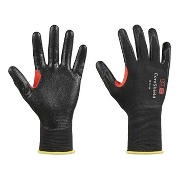 Honeywell CoreShield A1/A Coated Cut Resistant Gloves, 8/M, Nylon Black Liner, Nitrile Super-Thin Black Coating, 18 ga (1 PR / PR)