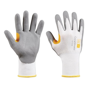 Honeywell CoreShield A2/B Coated Cut Resistant Gloves, 8/M, HPPE White Liner, Nitrile Micro-Foam Grey Coating, 13 ga (10 PR / BG)