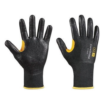 Honeywell CoreShield A2/B Coated Cut Resistant Gloves, 9/L, HPPE Black Liner, Smooth Nitrile Black Coating, 13 ga (1 PR / PR)