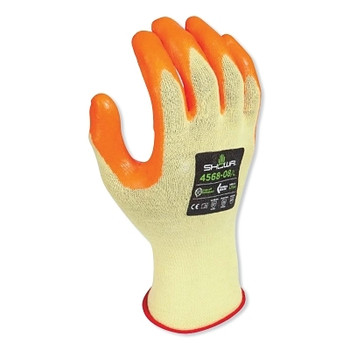 SHOWA Nitrile, Cut Resistant Gloves, Size S, A4 ANSI/ISEA Cut Level, Orange, Yellow, (12 PR / DZ)