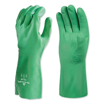 SHOWA Chemical Resistant Gloves, Size 2XL, 12 in L, Green, 1 PR (12 PR / DZ)