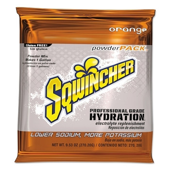 Sqwincher Powder Packs, Orange, 9.53 oz, Yields 1 gal (80 EA / CA) Sqwincher Powder Packs, Orange, 9.53 oz, Yields 1 gal (80 EA / CA)