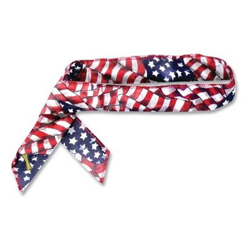 OccuNomix MiraCool Neck Bandanas, 1-11/16 in W x 34.75 in L, Wavy Flag (1 EA / EA)