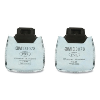 3M Secure Click HF-800 Series Cartridge/Filter, Particulate Filter, P95/Nuisance Level OV/AG Relief, White (2 EA / PK)