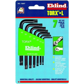 Eklind Tool Torx L-Key Sets, Short Allen Wrench, 7 pieces (6 ST / CT)