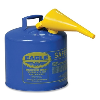 Eagle Mfg Type 1 Safety Can With Funnel, 5 gal, Blue, Funnel (1 EA / EA)