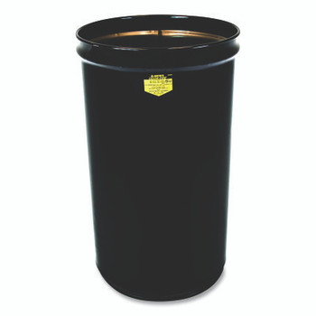 Justrite Cease-Fire Drum Waste Receptacle, 55 gal, 34.5 in H x 23.25 in Outer Dia, Black (1 EA / EA)