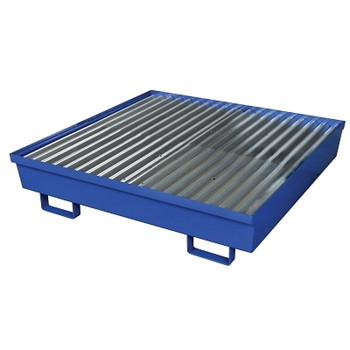 Eagle Mfg Metal Spill Pallet, 4 Drum, Without Drain, Blue (1 EA / EA)