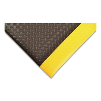 NoTrax Diamond Sof-Tred Dyna-Shield Anti-Fatigue Mat, 1/2 in x 3 ft W x 6 ft L, PVC Foam, Black/Yellow (1 EA / EA)